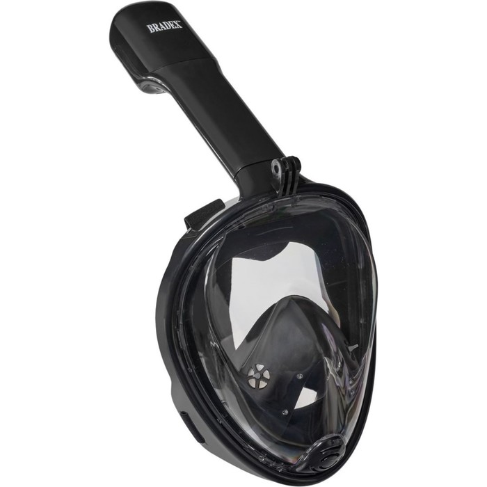 фото Маска для плавания и снорклинга bradex с креплением для экшн-камеры, черная, размер l