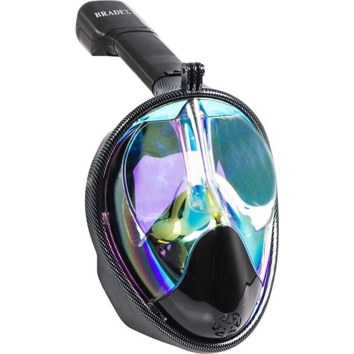 фото Полнолицевая маска для снорклинга bradex, затемненная с принтом, размер s