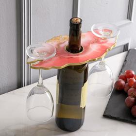 Подставка для вина и бокалов «Розовый закат», 25 х 0,6х 13 см Ош