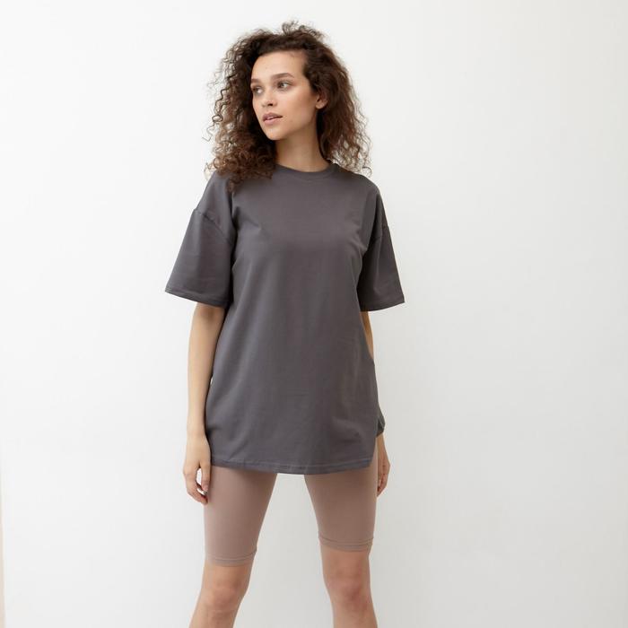 

Футболка женская MINAKU OVERSIZE FIT: цвет графитовый, р-р 52