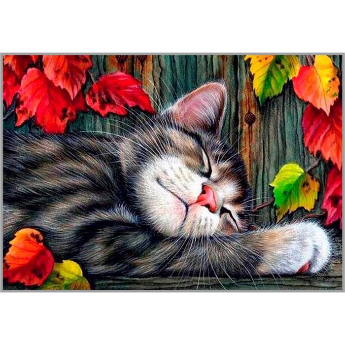 

Алмазная мозаика «Осенний релакс» 29.5x20.5 см, 28 цветов