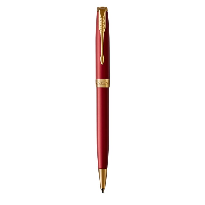 Ручка шариковая Parker Sonnet Core K539 Lacquer Intense Red GT М 1.0 мм, корпус из нержавеющей стали, чёрные чернила