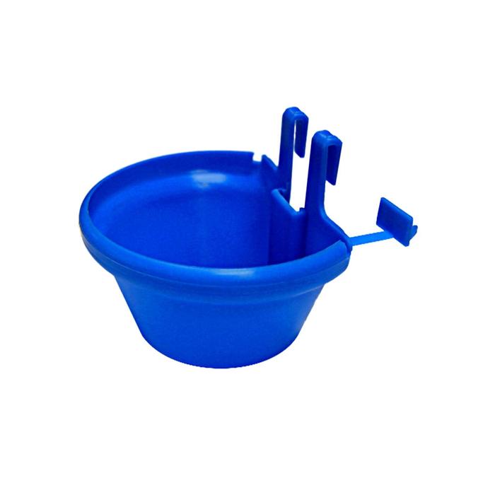 Кормушка-поилка навесная, d = 12 см, пластик, синяя цена и фото