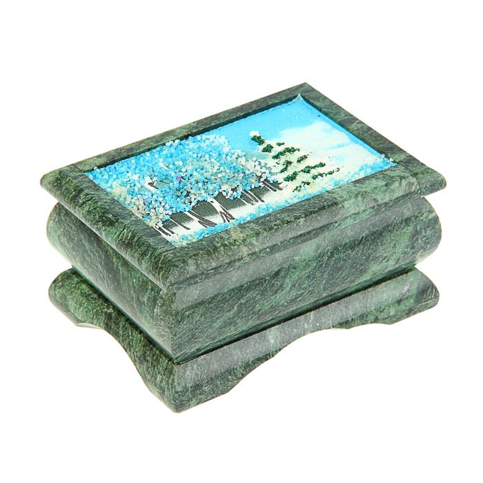 Шкатулка "Зима", каменная крошка