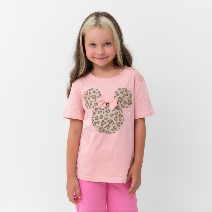 Футболка детская Minnie Минни Маус, рост 98-104, розовый детская футболка корги психоделика 104 темно розовый