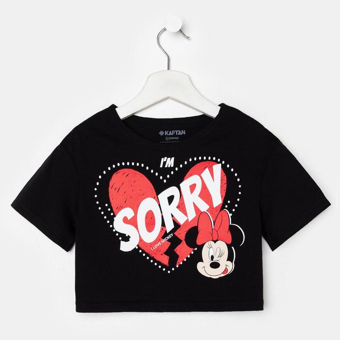 фото Футболка детская "sorry" минни маус, рост 98-104, чёрный disney