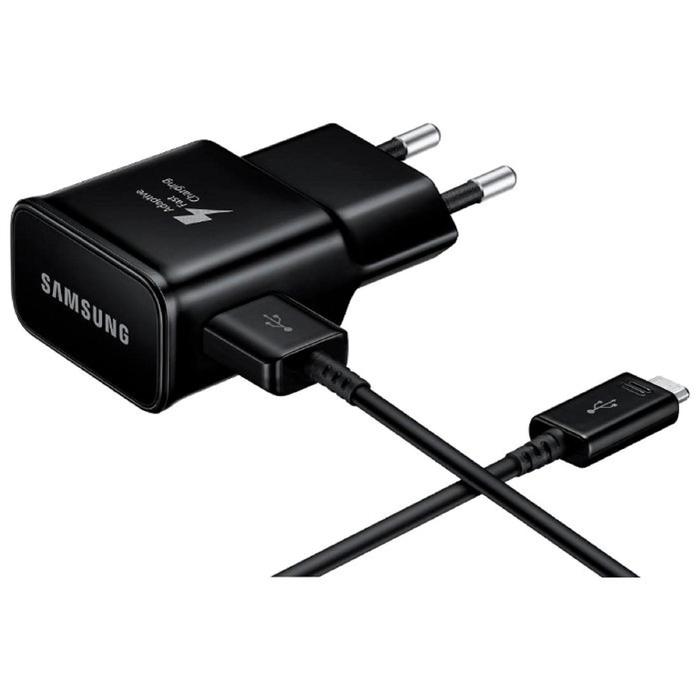 фото Сетевое зарядное устройство samsung ep-ta20ebecgru, 1хusb, 2 а, кабель type-c, черное