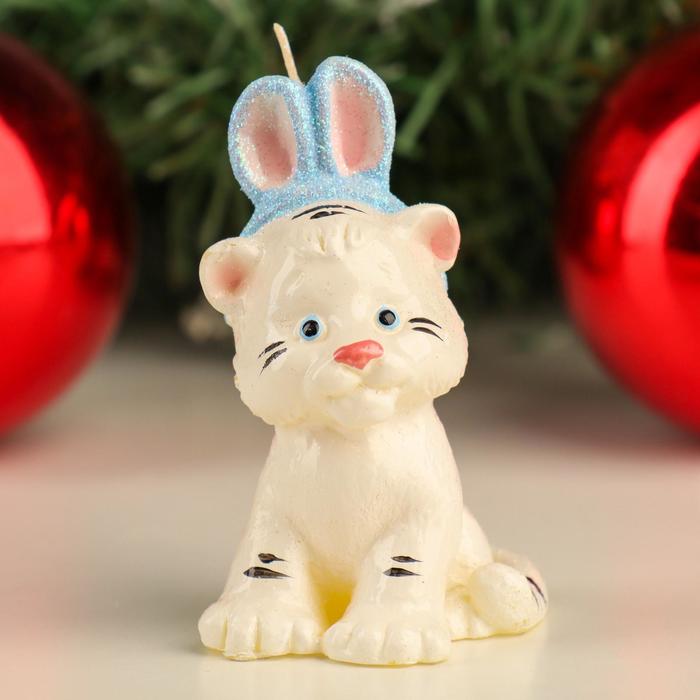 

Свеча новогодняя декоративная "Тигренок с ушками", 4,6х6х8,8, микс