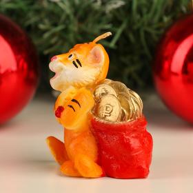 

Свеча новогодняя декоративная "Тигренок с мешком", 5х7,2х7,1 см, микс
