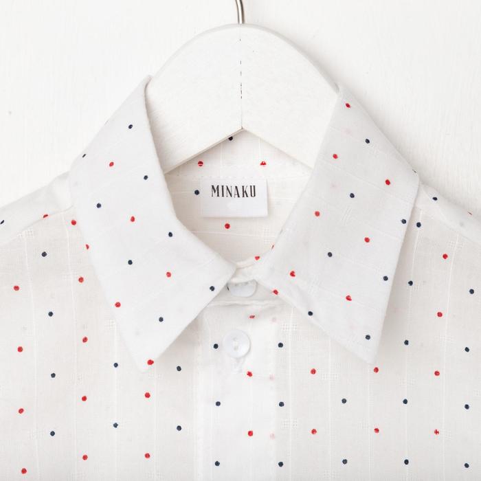 Рубашка для мальчика MINAKU: Cotton collection, цвет белый, рост 152 см