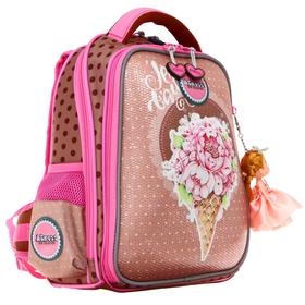 

Рюкзак каркасный Across "Мороженое" + мешок для обуви, 36 х 29 х 17 см, с брелоком, пайетки