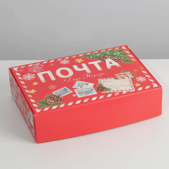 коробка складная новогодняя почта Коробка складная «Почта», 21 × 15 × 5 см