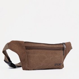 

Поясная сумка на молнии, наружный карман, цвет коричневый