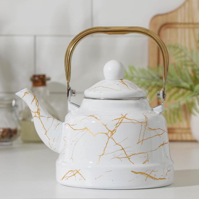 Чайник эмалированный «Элемент», 1,7 л, индукция, цвет белый чайник vetta чайник эмалированный 2 5л 3 дизайна индукция 894 407