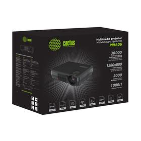 Проектор Cactus CS-PRM.06B.WVGA-W,2000лм,1280x800,1000:1,ресурс лампы:30000ч,USB,HDMI,черный 70781 от Сима-ленд