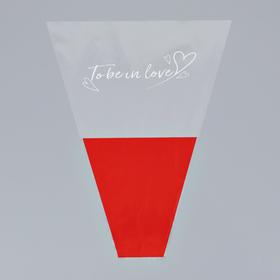 Пакет цветочный Конус "To be in love", 40/50, красный