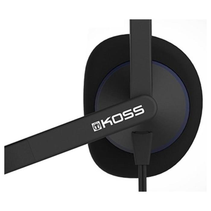 Наушники KOSS CS-195-USB, компьютерные, накладные, микрофон, USB, 2.4 м, черные