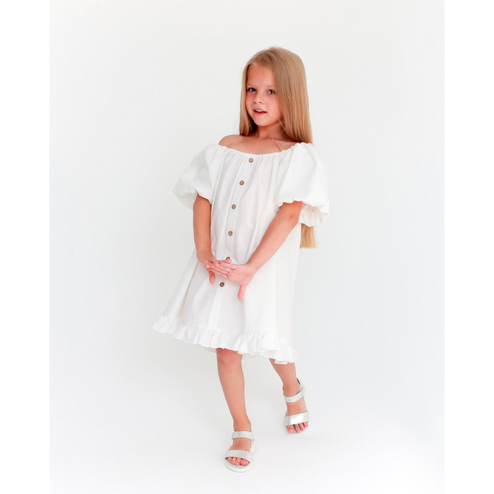 Платье детское KAFTAN "Cute", р. 32 (110-116), белый