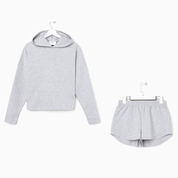 

Костюм женский (толстовка и шорты) MIST, р. 48-50, серый