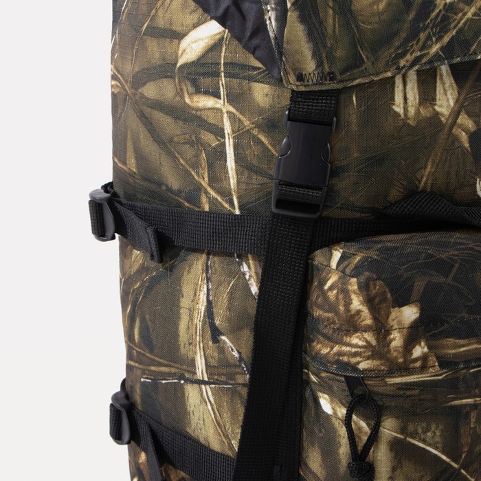 фото Рюкзак туристический, 80 л, отдел на молнии, 3 наружных кармана, цвет хаки huntsman