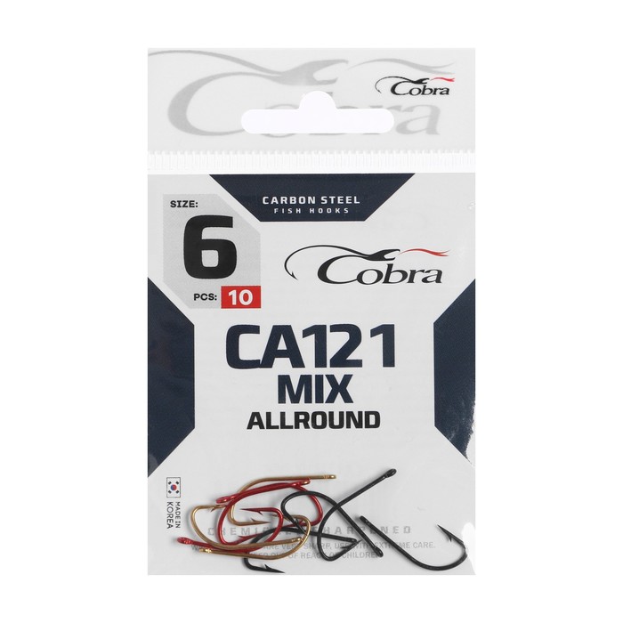 фото Крючки cobra allround, серия ca121, № 6, 10 шт., микс