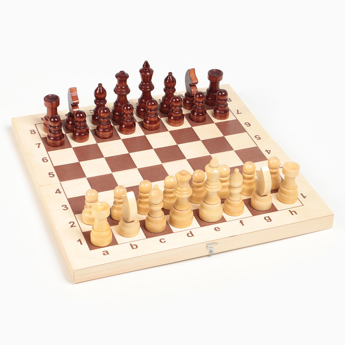 фото Шахматы деревянные гроссмейстерские, турнирные 43 х 43 см, король h-11.5 см, пешка h-5.6 см