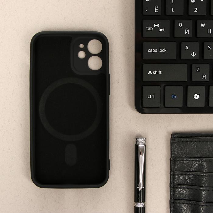 фото Чехол luazon для iphone 12 mini, поддержка magsafe, силиконовый, черный luazon home