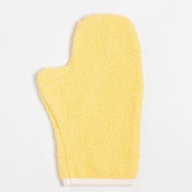 Набор для купания (уголок+рукавичка), желтый, 340гр/м, махра Ош