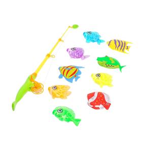 Рыбалка «Морские жители», 9 рыбок, 1 удочка, МИКС, в пакете