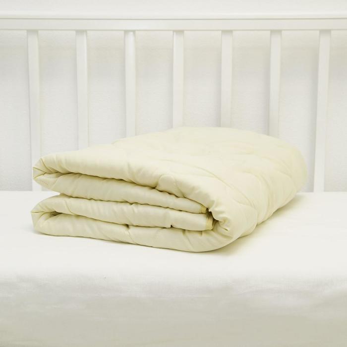 Одеяло стеганое, размер 105х140 см, овечья шерсть одеяло стеганое размер 105х140 см бамбук
