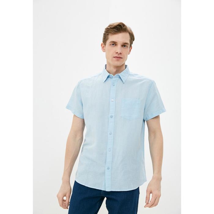 фото Рубашка мужская ss 1 pkt shirt cerulean blue, размер 48 (w5j7loxvt) wrangler