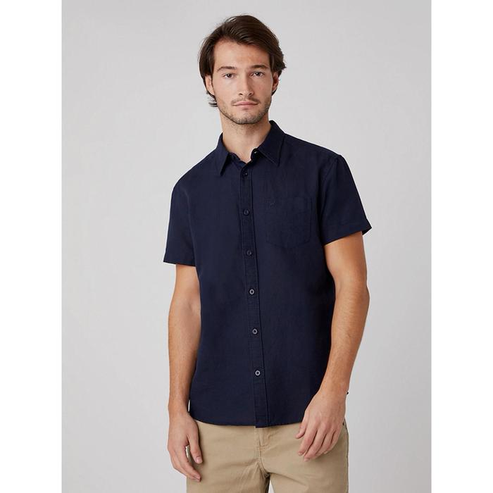 фото Рубашка мужская ss 1 pkt shirt navy, размер 48 (w5j7lo114) wrangler