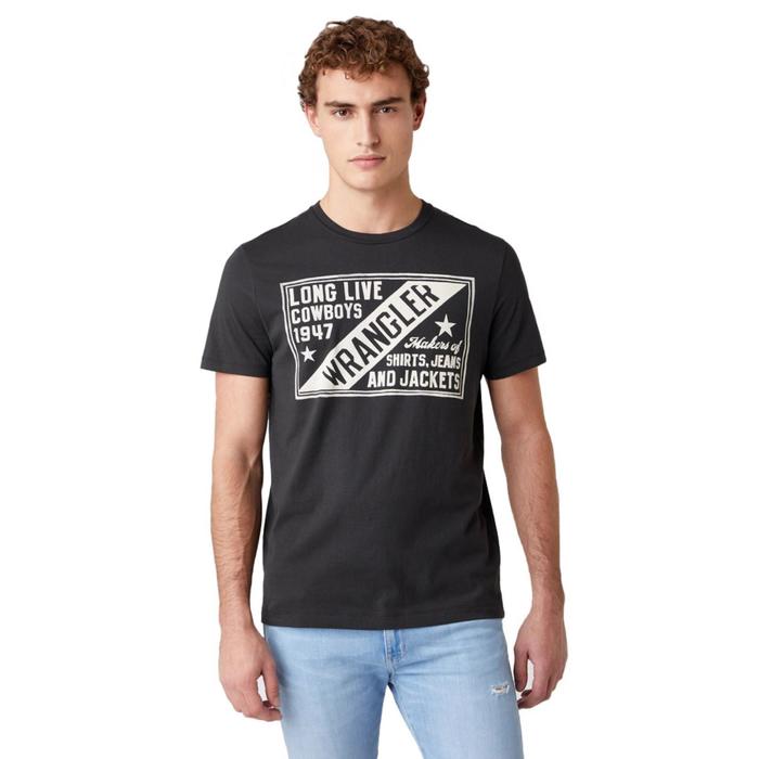 фото Футболка мужская ss americana tee faded black, размер 44-46 (w7agd3xv6) wrangler