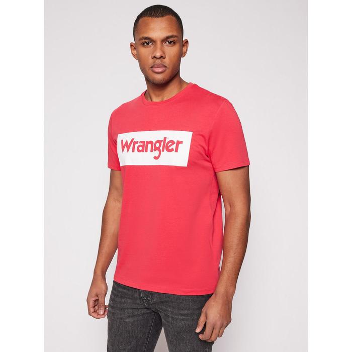 фото Футболка мужская ss logo tee rococco red, размер 52 (w742fkxa4) wrangler