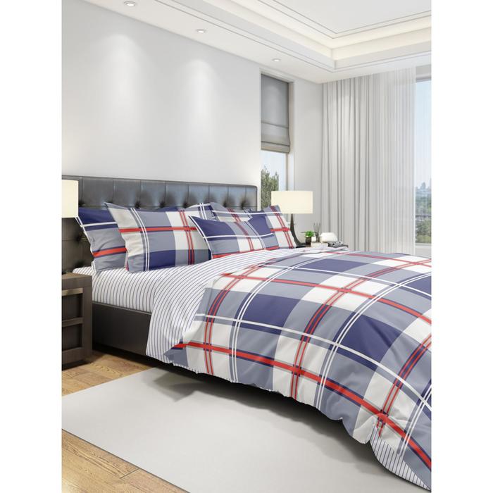 

КПБ Eco cotton Grid BL 2 сп., размер 215x240 см, 175x215 см, 70x70 - 2 шт