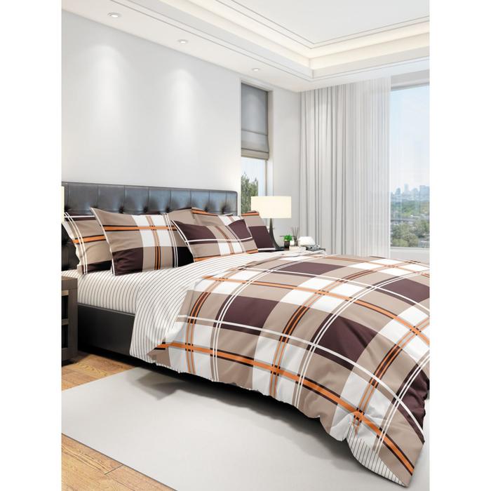 

КПБ Eco cotton Grid BR 2 сп., размер 215x240 см, 175x215 см, 70x70 - 2 шт