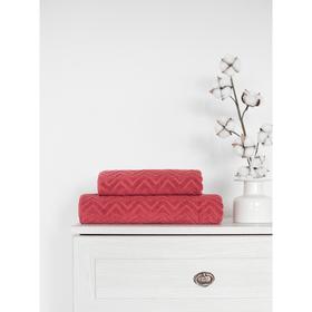 

Полотенце махровое Zigzag, размер 70x130 см, цвет коралловый