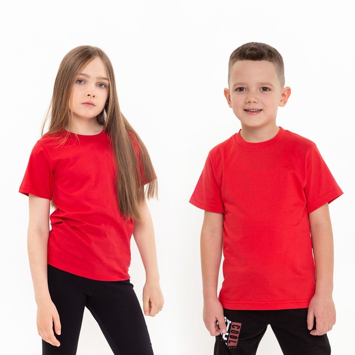 Футболка детская, цвет красный, рост 104 см детская футболка морской дракон рюдзин 104 красный