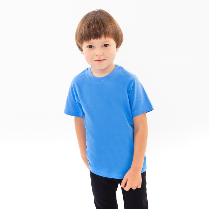 Футболка детская, цвет голубой МИКС, рост 140 см