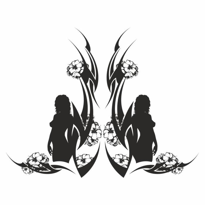 Тонировка-уголок Девушка с узорами №2, черная, 50 х 23 см тонировка уголок девушка с узорами 6 черная 35 х 16 см