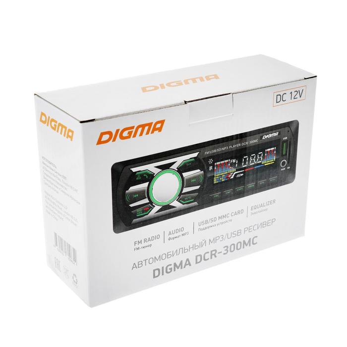 Автомагнитола Digma DCR-300MC, 4x45Вт