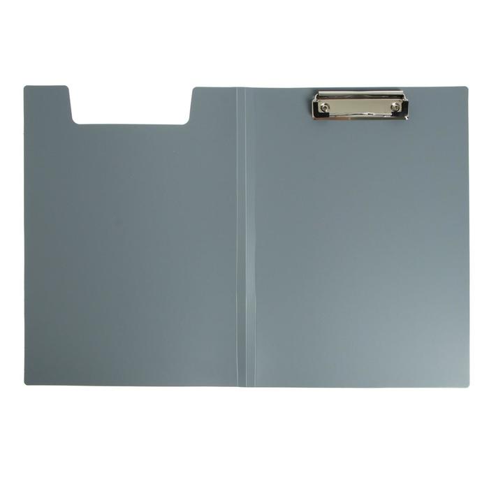 Папка-планшет с зажимом А4, 1.2 мм, Calligrata, пластик, серая (клипборд с крышкой)