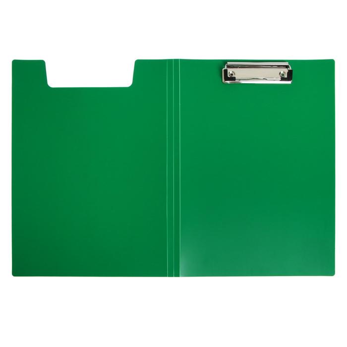 Папка-планшет с зажимом А4, 1.2 мм, Calligrata, пластик, зелёная (клипборд с крышкой)