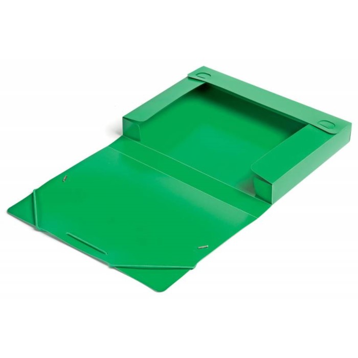 Папка-короб на резинке А4. 700 мкм, корешок 40 мм, Calligrata, пластик, зелёная, до 300 листов