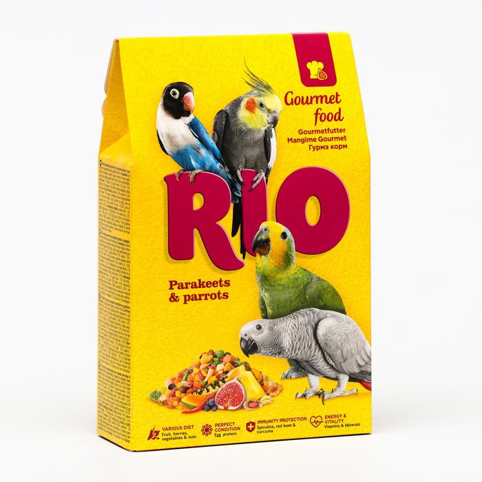 цена Корм RIO Гурмэ для средних и крупных попугаев, 250 г