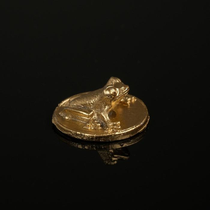 Сувенир кошельковый Лягушка, олово, 2х2х0,5 см сувенир кошельковый золотая мышка на монете олово 0 6х2 2х1 6 см