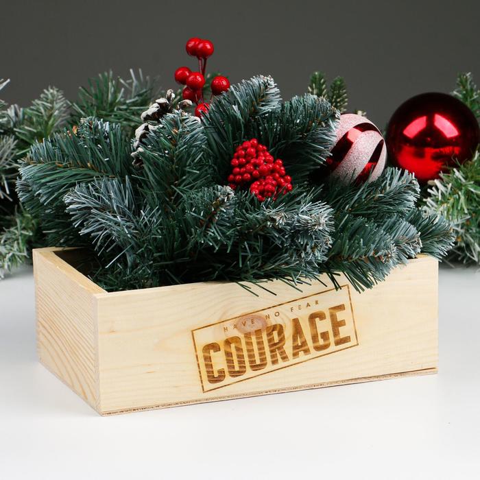 

Кашпо деревянное 24.5×14×8 см "Have no fear, courage"