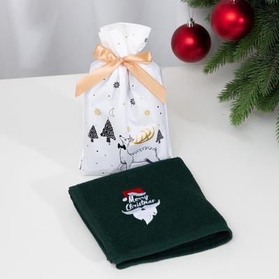 Полотенце в пакетике Экономь и Я "Merry Christmas" 30*60 см, 100% хл, 260 гр/м2