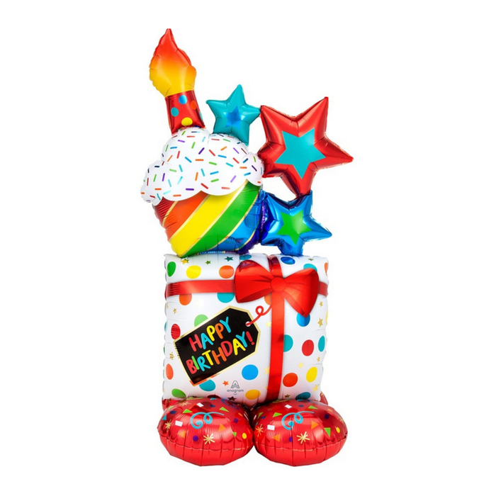 Шар фольгированный 55 «С ДР! Кекс», фигура под воздух шар фольгированный 50 кекс со свечкой