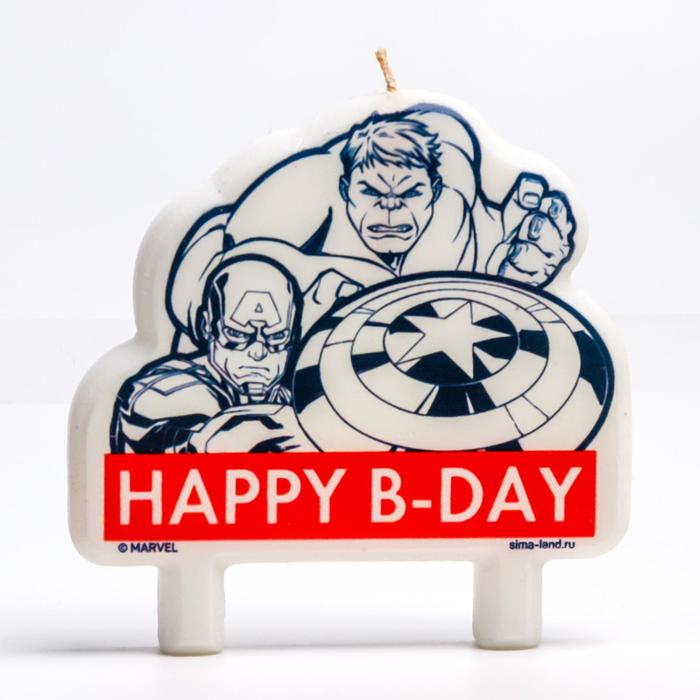 Свеча в торт "Happy B-day", Мстители